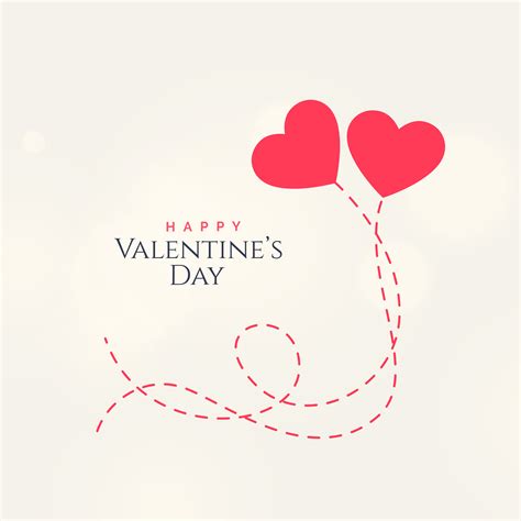 Sweet Valentines Day Card Design With Two Floating Hearts Download