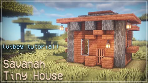 Minecraft Tiny House Savanna Episode 1 Relaxing Tutorial Acacia
