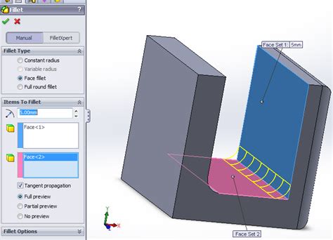 Fillet Feature Solidworks Tutorials