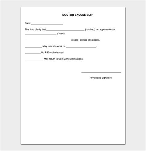 Free Doctors Note Excuse Templates Word Pdf