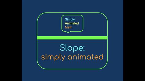 Slope Of A Line Simply Animated Youtube