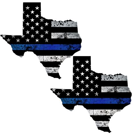 Texas Thin Blue Line Grunge Flag Decal Az House Of Stickers