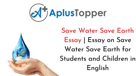 Save Water Save Earth Essay Essay On Save Water Save Earth For
