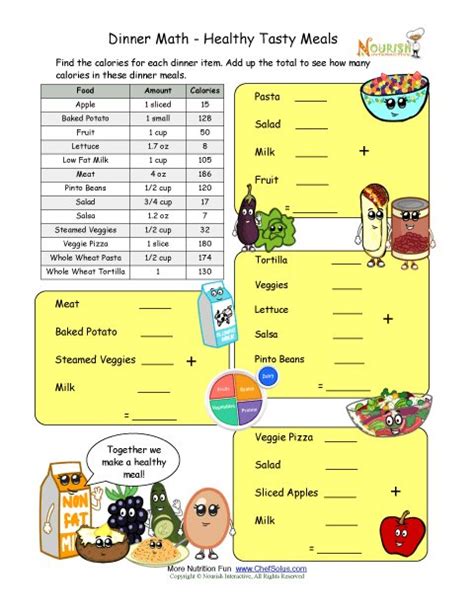 If they have some math problems, they are able to use the alphabet worksheets that are provided in. Calorie Count Math Worksheet For Elementary School ...