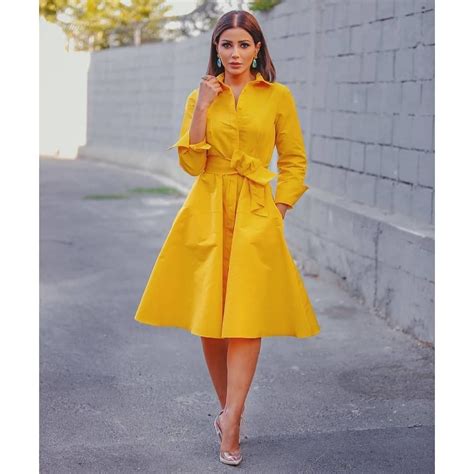 Mahira Abdel Azez In Yellow Dress Favorite Celebrities Celebrities