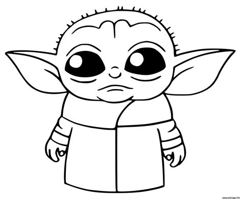 Coloriage Baby Yoda Star Wars Dessin Bebe Yoda à Imprimer