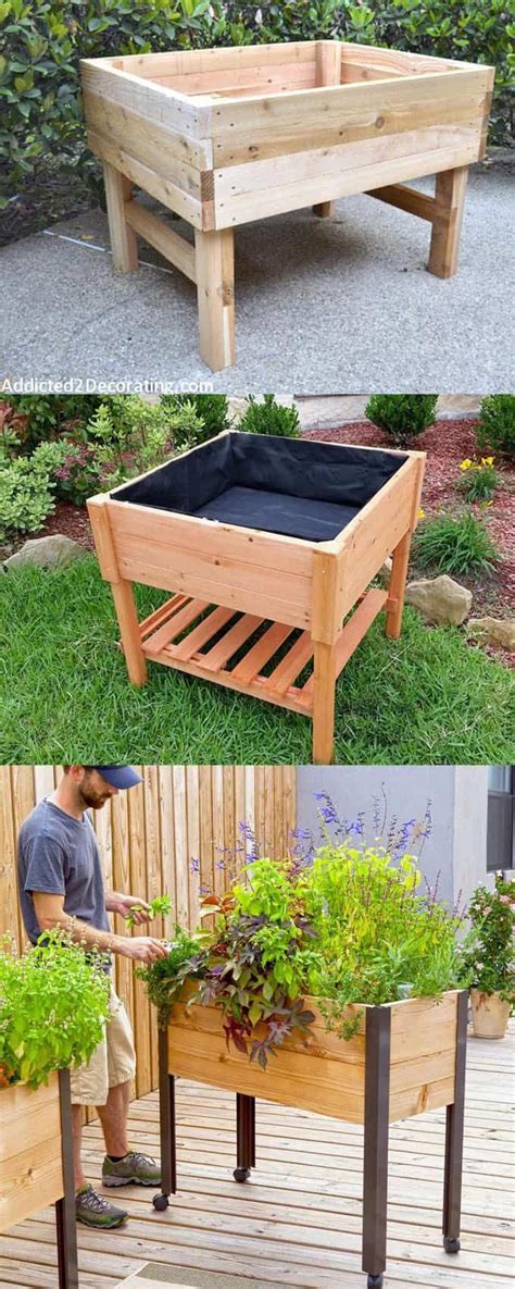 Construct the side panels in the same way you did the front and back panels. Building A Raised Garden Bed with legs For Your Plants | Vegetable garden raised beds, Building ...