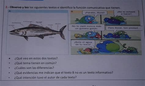 Observo y leo los siguientes textos e identifico la función