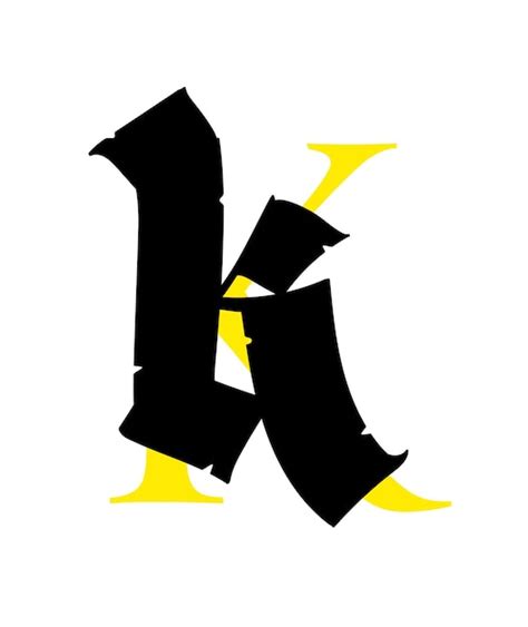 Letra K En El Alfabeto De Estilo Gótico El Símbolo Está Aislado Sobre