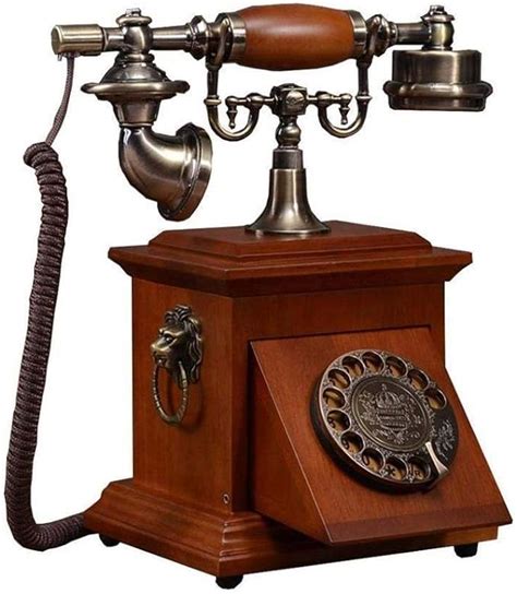 Téléphone Vintagetéléphone Rétro Avec Corps En Bois Et En Métal