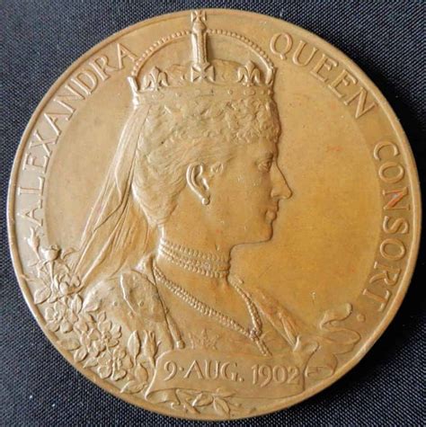 British 1902 Edward Vii And Queen Alexandra Large Coronation Medal B