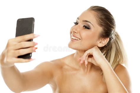Woman Making Selfie Stock Image Image Of Female Fresh 105402641