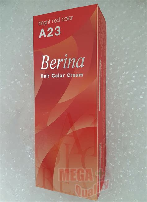 Berina Permanent Hair Dye Color Cream A23 Bright Red 8850398080342 Ebay