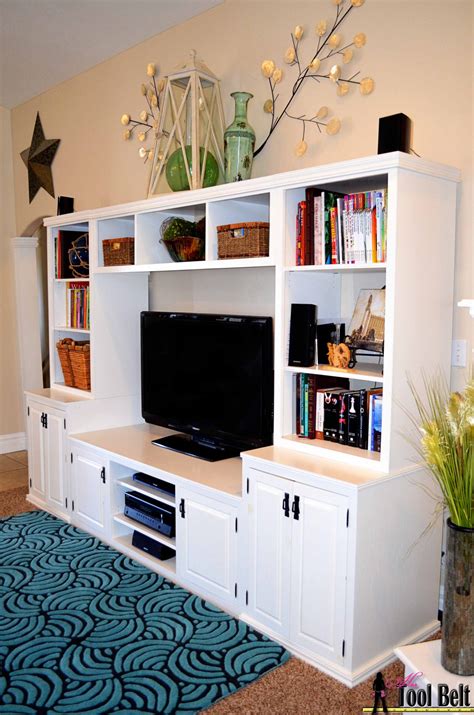 Wall mounted plywood entertainment center. Entertainment Center (PB media center plan) Bridge - Her ...