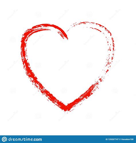 Grunge Red Heart On White Background Vector Element For Your Design
