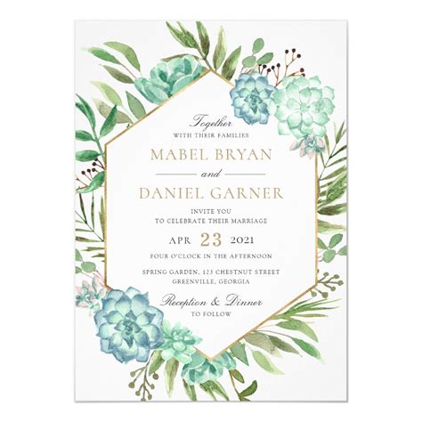 Succulent Wedding Invitations Botanical Wedding Invitations Fun