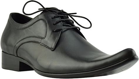 Paolo Vandini Schwarz Leder Mens Winklepicker Lace Up Schuhe Spitz