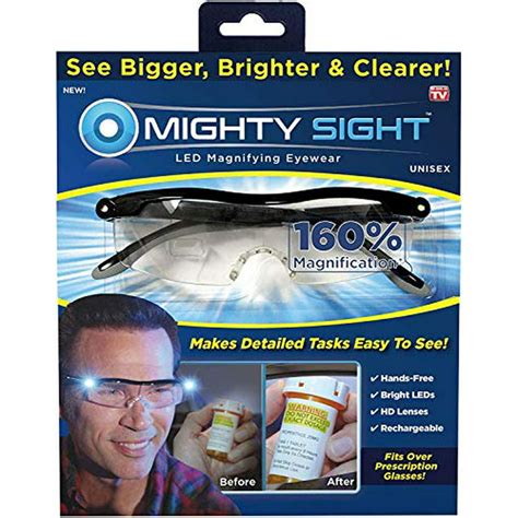 mighty sight magnifying glasses with led light and travel case great eyeglasses for readers