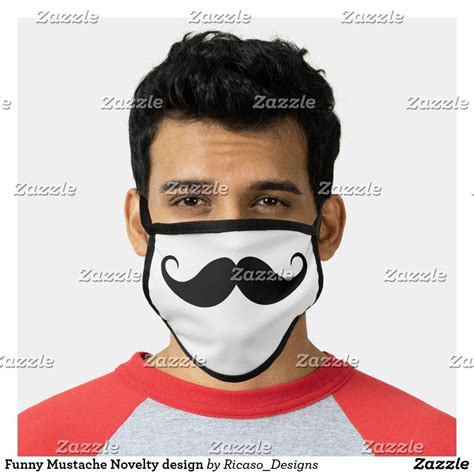 Funny Mustache Novelty Design Face Mask Zazzle Mask Face Mask Face