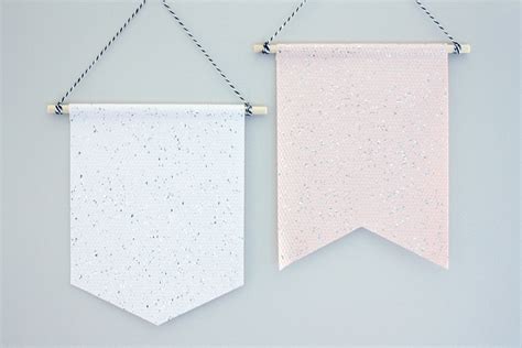 Pin Banner Display Flag Metallic Glitter Pink White Etsy