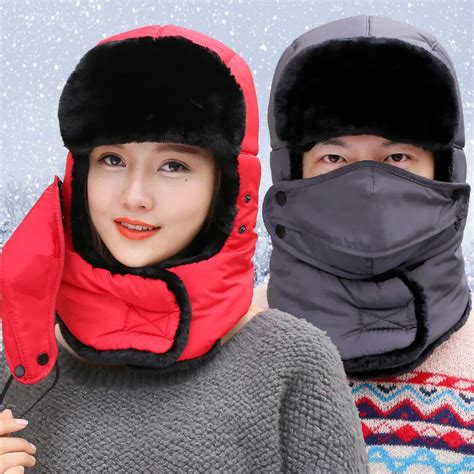 balaclava men s winter fur hats ski face mask windproof thick 2016 women warm winter snow women