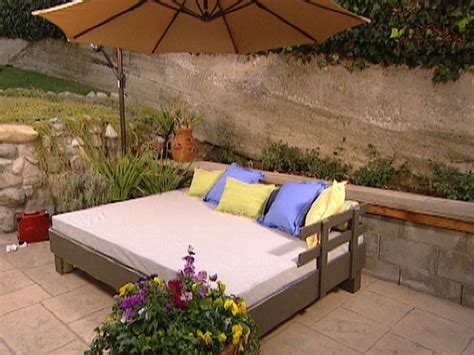 An outdoor daybed is a great place to curl up with a book and a glass of tea, or to take a nap. Build an Outdoor Daybed | HGTV