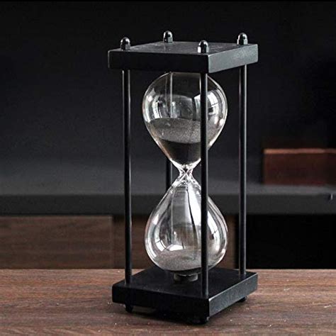 Large Hourglass Timer 60 Minute Decorative Black Frame Sandglass With