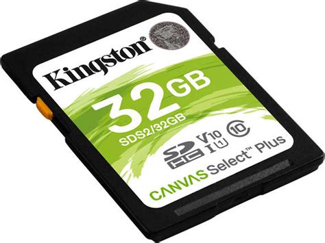 Cartão De Memória Kingston Sd 32gb Canvas Select Plus 100r C10 Uhs I U1