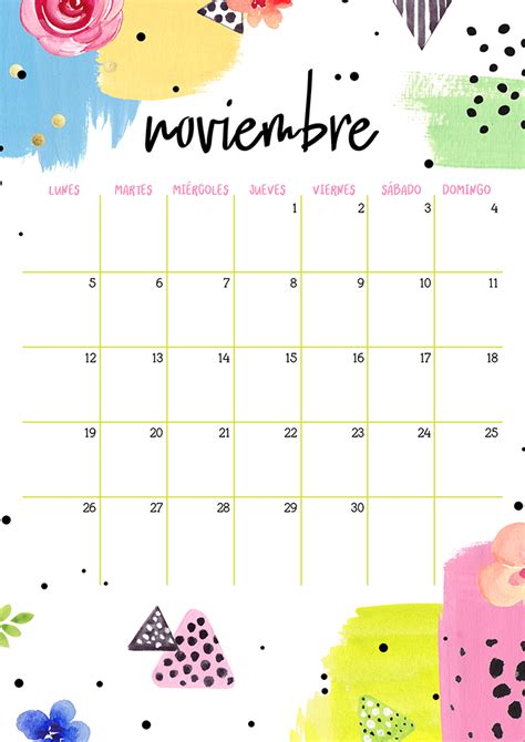 Calendario Noviembre Imprimible Y Fondo Mlcblog