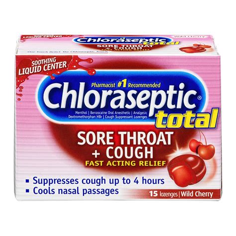 Chloraseptic Total Multi Symptom Relief Lozenges Wild Cherry 15 Each