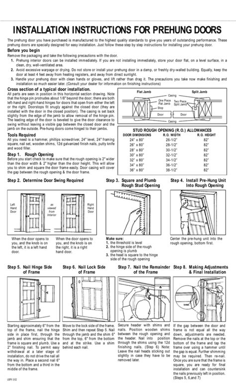 Installation Instructions For Prehung Doors