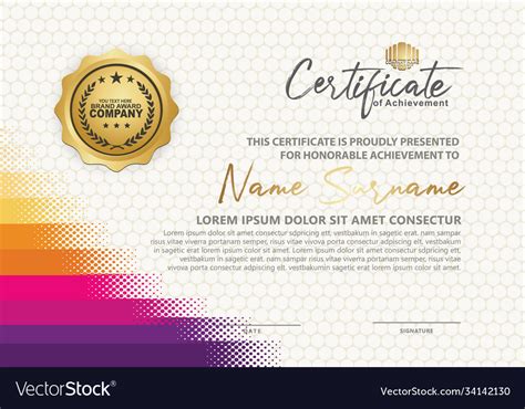Modern Certificate Template Background Royalty Free Vector