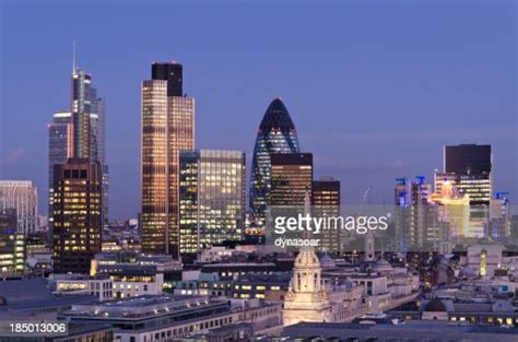 City Of London Skyscrapers At Dusk High Res Stock Photo Getty Images