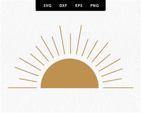 Boho Sun Svg Sunshine Vector Cut File Sunburst Clipart Boho Etsy