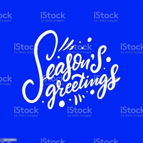 Seasons Greetings Text Hand Drawn Calligraphy Modern Lettering Stock