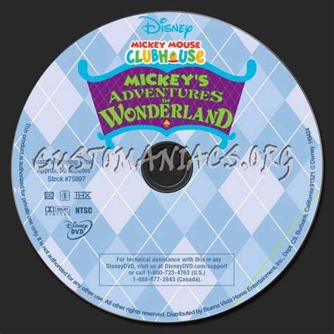 Mickey Mouse Clubhouse Mickeys Adventures In Wonderland Dvd Label