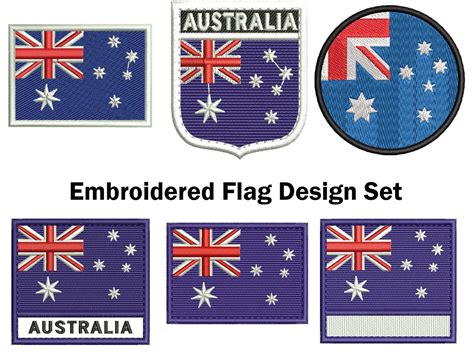 Australia Flag Pack Embroidery Design Download Etsy