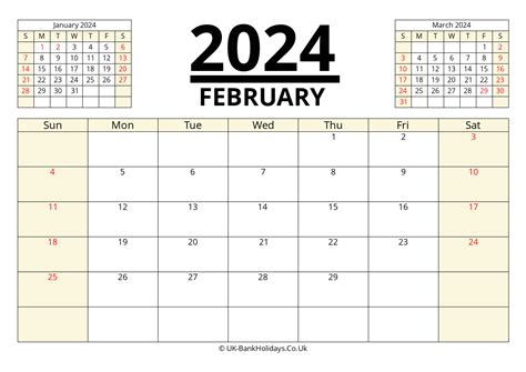 Printable February 2024 Calendar With Holidays Calendar 2024