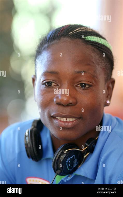 Genoveva Anonma National Soccer Player Of Equatorial Guinea Smiles During An Interview Held At