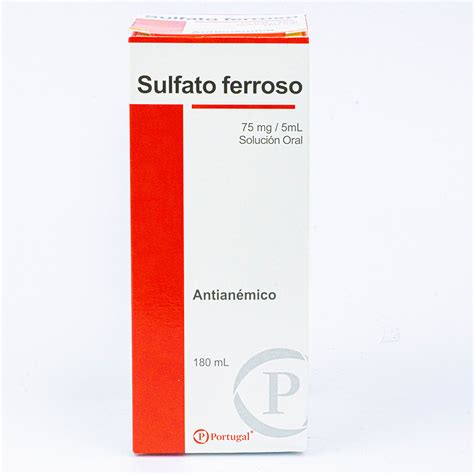 SULFATO FERROSO 75MG 5ML 180ML FRASCOX1 Nefrofarma