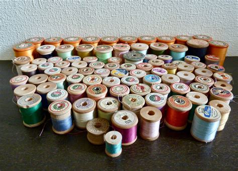 Huge Lot Vintage Wooden Thread Spools In Assorted Sizes And Etsy