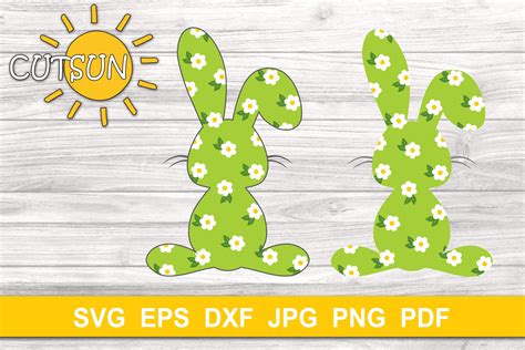Easter Bunny SVG | Bunny flower SVG (489113) | Cut Files | Design Bundles