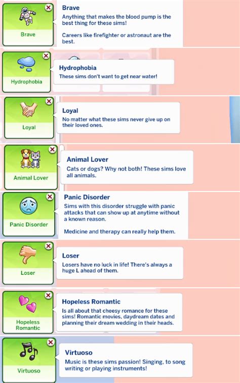 1000 images about sims 4 custom traits on pinterest