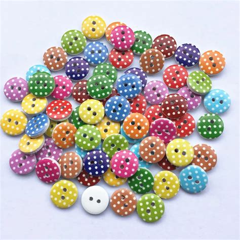 500pcs Multi Wood Dots Baby Craft Sewing Buttons For Scrapbooking Round