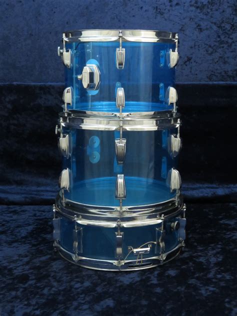 Ludwig 5 Piece Blue Vistalite Drum Set Serial 1025900
