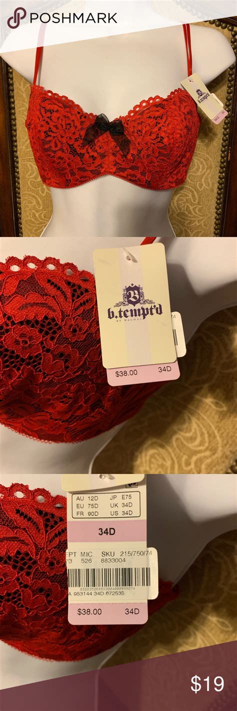 B Temptd Lace Bra Beautiful Red Lace Bra Brand New Btemptd