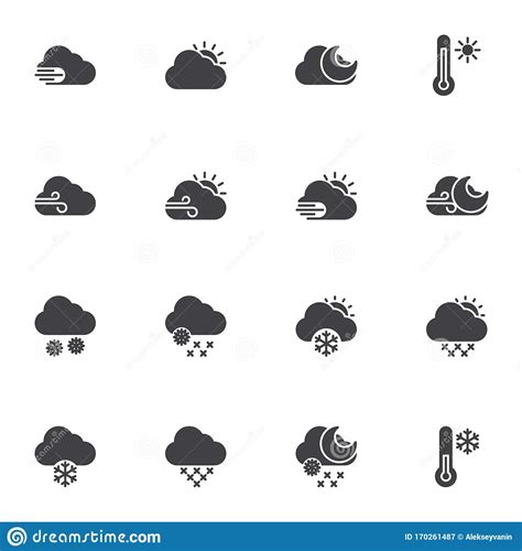 Weather Clouds Vector Icons Set Stock Vector Illustration Of Pixel