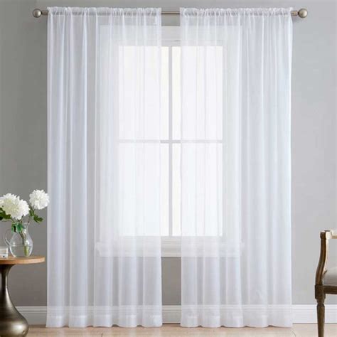 Luxton White Luxton Rod Pocket Voile Sheer Curtains The Build By