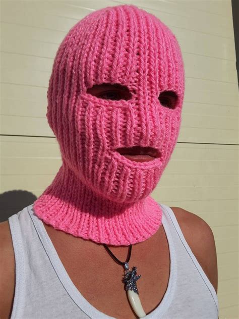 New Handknit Wool Blend Winter Balaclava Face Mask Hat Helmet Etsy In