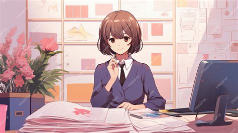 Premium Ai Image Beautiful Secretary Is Busy Taking Care Of Office